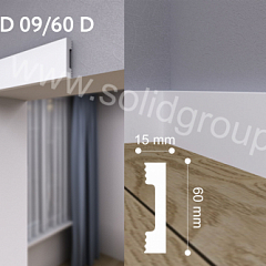 09/60D Молдинг настенно-дверной наличник из полимера ультравысокой плотности UHD белый 2м (12)