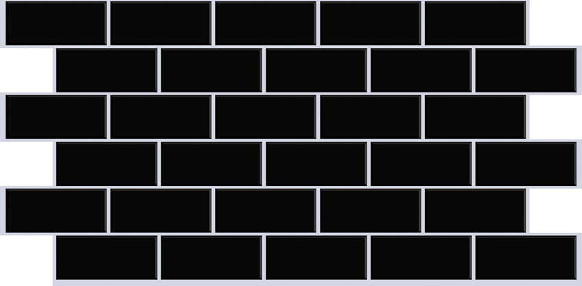 ЛП Блок черный, белый шов листовая панель 962*484 мм (10) GRACE
