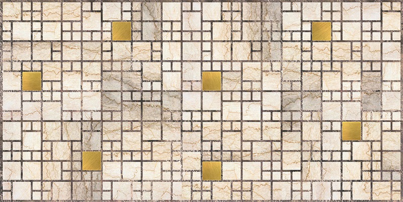 ЛП Мрамор с золотом Мозаика листовая панель 960*480 мм (10) GRACE
