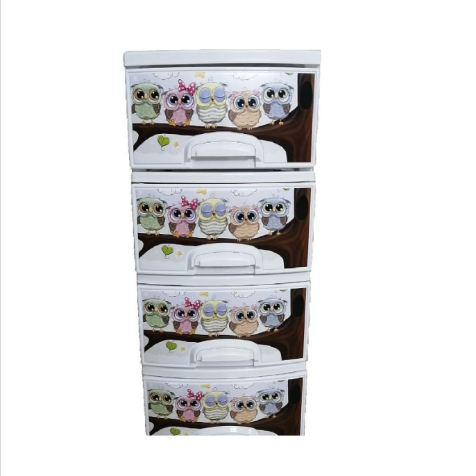 Комод Совушки 4 яруса Белый 