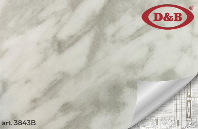 3843В Самоклейка D&B 0,45*8м  Мрамор бело-серый