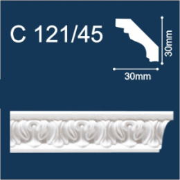 С121/45 Плинтус Солид потолочный резной 30х30 2м (90) 