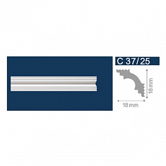 С37/25 Плинтус Солид потолочный белый 18*18 2м (175) 