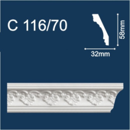 С116/70 Плинтус Солид потолочный резной 58*32 2м (50) 