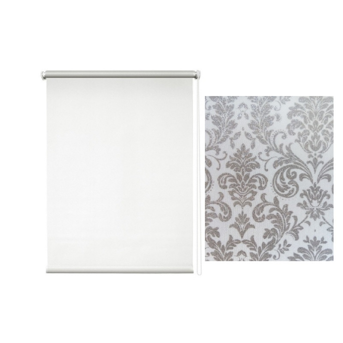 Мини Ролета Дамаск 47*175 см  цвет Серебро