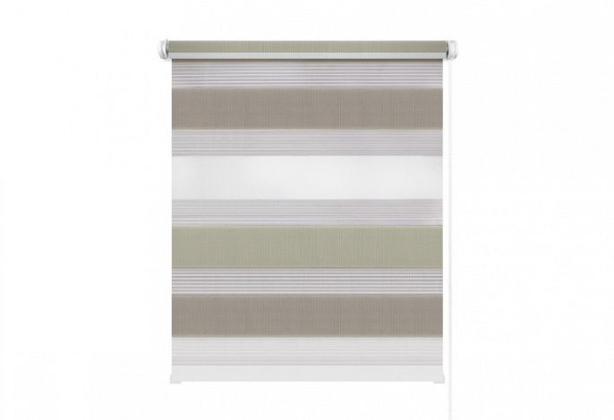 Штора рулонная День-ночь 66*160 см  цвет  Бежево-коричневый