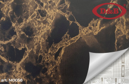 0058М Самоклейка D&B 0,90*8м Мрамор черный с позолотой