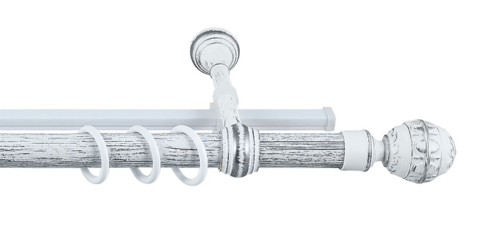 Карниз Валанс + У-шина 3,0 Белое серебро/патина 