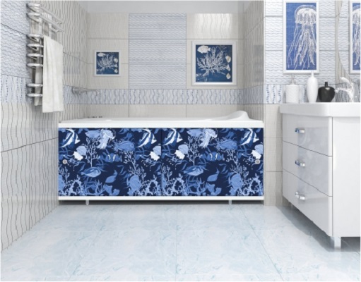 Экран под ванну 1,48 м Кварт Черный мрамор 