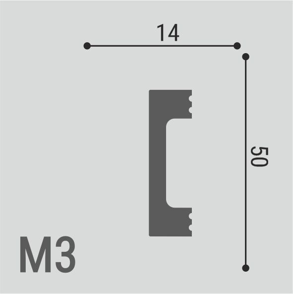 М3 50*14 Молдинг ХРS Polymer  (30 шт)