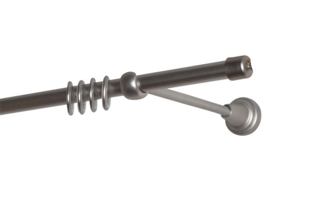 Карниз кованый раздвиж 1-ряд. d-19/16мм Ажур Серебро-мат.