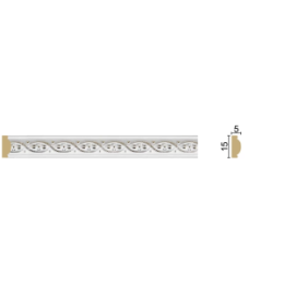 Багет 1М1-7  Белое золото  (40) 