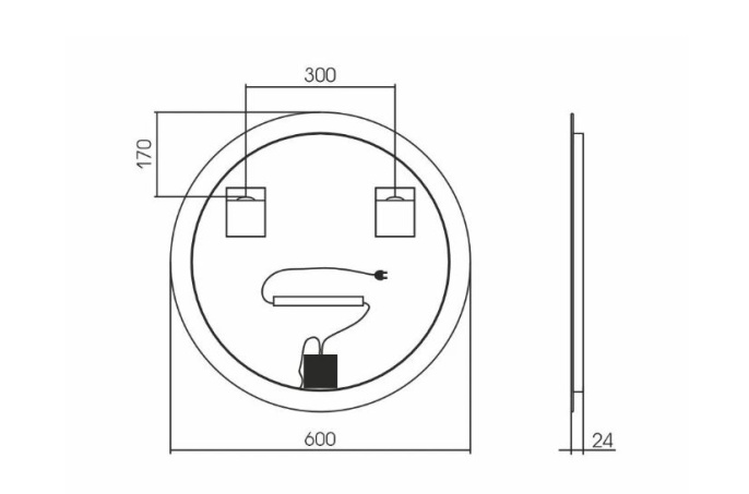 Зеркало Саванна d-600мм с подсветкой