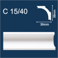 С15/40 Плинтус Солид потолочный белый 38х38 2м (95) 