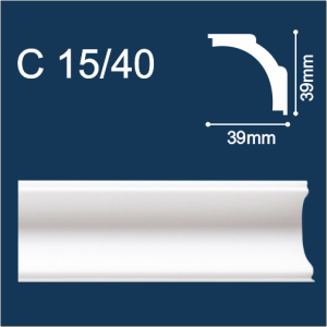 С15/40 Плинтус Солид потолочный белый 38х38 2м (95) 