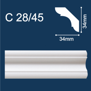 С28/45 Плинтус Солид потолочный белый 34х34 2м (96)  