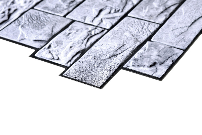 ЛП Камень пиленый Настоящий серый Листовая панель (10шт)