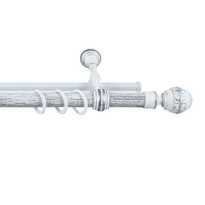 Карниз Валанс + У-шина 3,0 Белое серебро/патина 