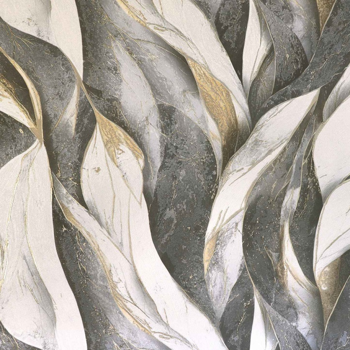 106905Е Обои Elysium 1,06*10м (4) бежево-серые, лист, Каменный цветок, компаньон 107105,107612