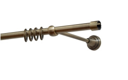 Карниз кованый раздвиж 1-ряд. d-19/16мм Лист Антик золото