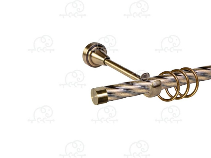 Карниз кованый 1-рядн 2,0 м d-16 Кручен. Антик  Grace