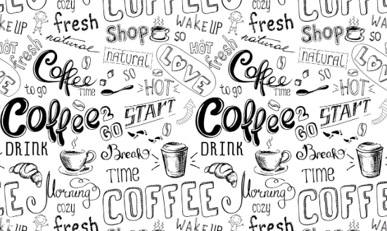 Фартук Кофе Белый Декоративная панель 3*0,6м в