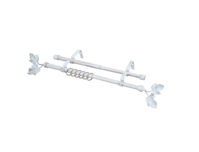 Карниз кованый раздвиж 2-ряд. d-19/16мм Лист Белый