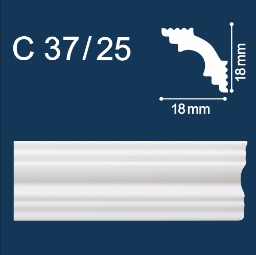 С37/25 Плинтус Солид потолочный белый 18*18 2м (175) 
