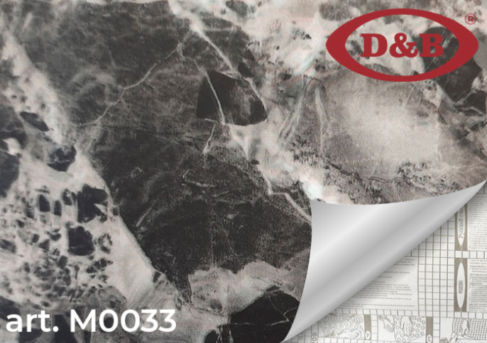 0033М Самоклейка D&B 0,45*8м Мрамор черно-серый