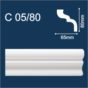 С05/80 Плинтус Солид потолочный белый 80х65 2м (30)