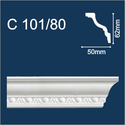 С101/80 Плинтус Солид потолочный резной 62*50 2м (43) В
