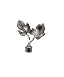 Карниз кованый раздвиж 2-ряд. d-19/16мм Лист Серебро-мат.