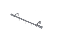 Карниз кованый раздвиж 1-ряд. d-19/16мм Цилиндр Серый