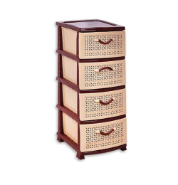 Комод Ромашка 4 яруса Бежевый/Коричневый 