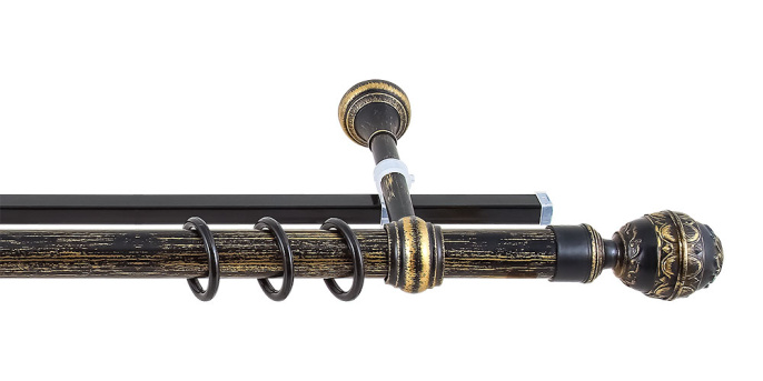 Карниз Валанс + У-шина 3,0 Черненое золото/патина