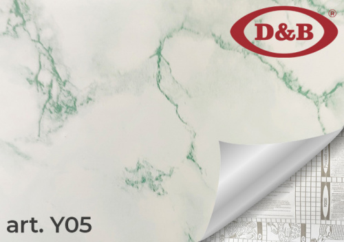 Самоклеящая пленка D&B Y05 0,45*8м Мрамор бело-зеленый