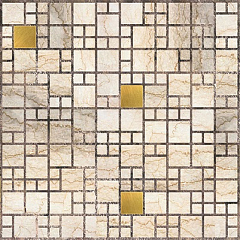 ЛП Мрамор с золотом Мозаика листовая панель 960*480 мм (10) GRACE