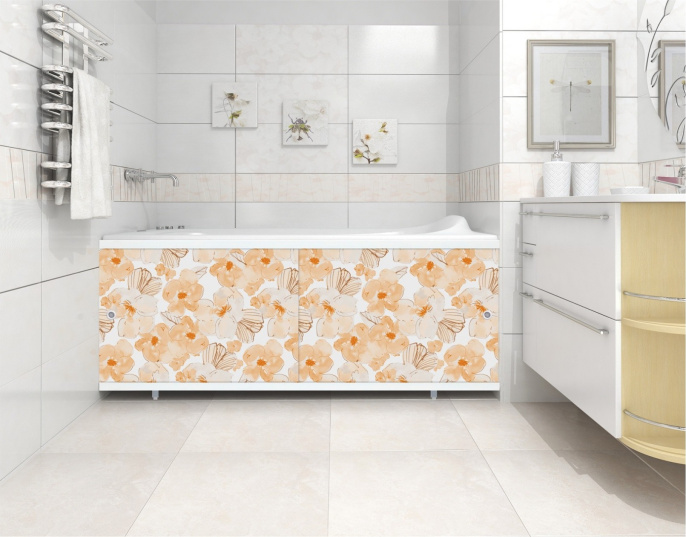 Экран под ванну 1,68 м Кварт Мрамор бежевый