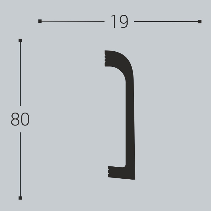 ПЛ16 80*19 Плинтус напольный ХРS (16шт) Горный туман