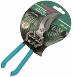 Секатор 200 мм, прямой рез d-25 мм, рукоять резина Grandy 360486