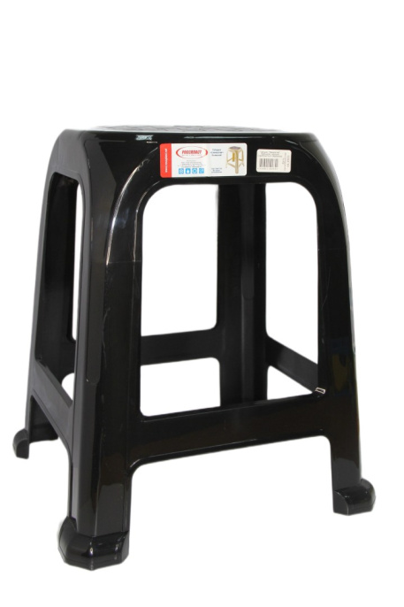 Табурет Симпатия Большой Черный/ Серебро 