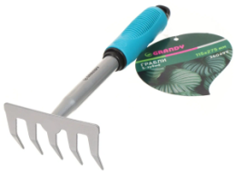 Грабли 5 зуб, прямые, 11.5 см, сталь, черенок пластик Grandy Connect 360499