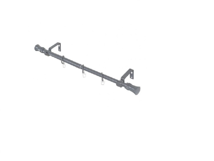 Карниз кованый раздвиж 1-ряд. d-19/16мм Цилиндр Серый