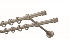 Карниз кованый раздвиж 2-ряд. d-19/16мм Ажур Серебро-мат.