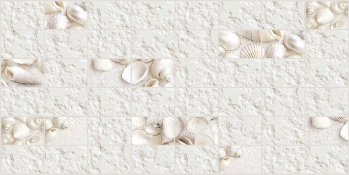 ЛП Белая ракушка Граненый прямоугольник листовая панель 960*480 мм (10) GRACE