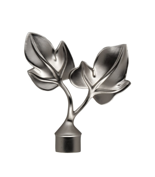 Карниз кованый раздвиж 1-ряд. d-19/16мм Лист Серебро-мат