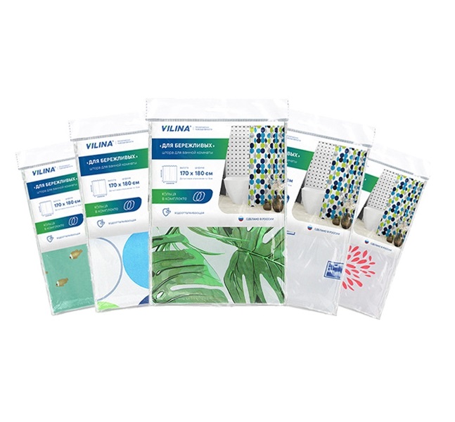 Шторы для ванных комнат Для Бережливых Vilina 170х180 см 