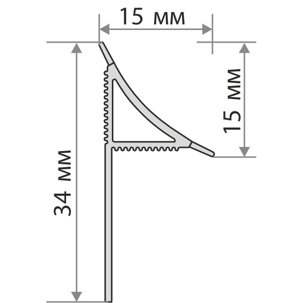 Бордюр для ванны и столешниц 1,85м 34*15 мм (24шт) ВС25