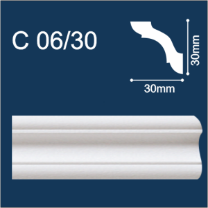 С06/30 Плинтус Солид потолочный белый 30х30 2м (140)