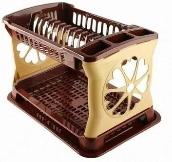 Сушилка для посуды Лидия бежевый/коричневый 	